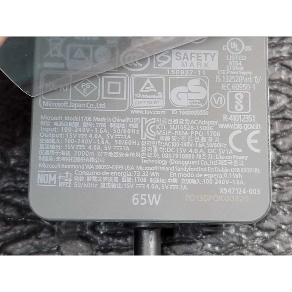 Sạc Microsoft  Surface Pro 4, Surface Pro, Surface Book 15V-4A 65W Hàng zin 15v-2.58A 44W