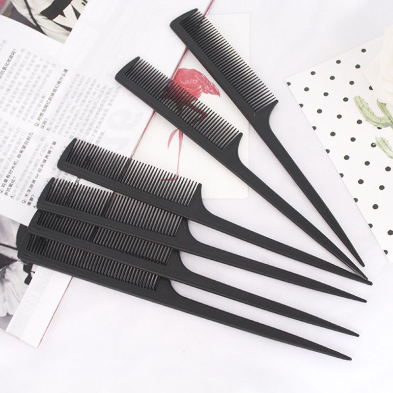 Lược Chải Tóc Đuôi Chuột 20.5cm Tay Cầm Dài Bằng Nhựa Màu Sắc Trơn Dành Cho Bạn Nữ