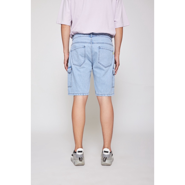 Quần Short BOO Jeans Nam Dáng Cơ Bản Phối Túi Hộp Cá Tính Logo BOOLAAB