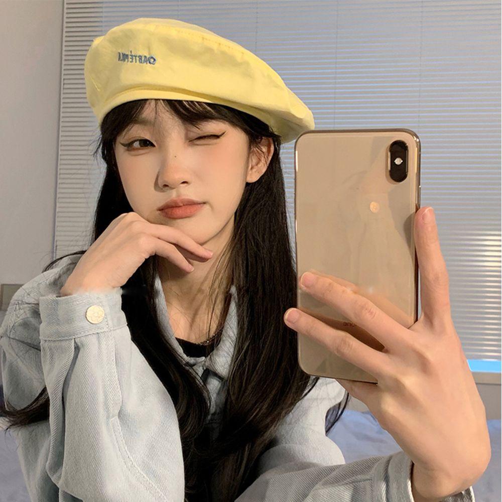 NICKOLAS Mũ Beret Hai Mặt Bằng Polyester Cotton Màu Trơn Thiết Kế Thời Trang Thanh Lịch Phong Cách Hàn Quốc