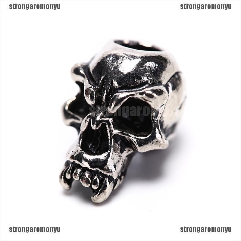 Set 5 Hạt Hình Đầu Lâu Bằng Kim Loại Dùng Làm Vòng Tay Sinh Tồn