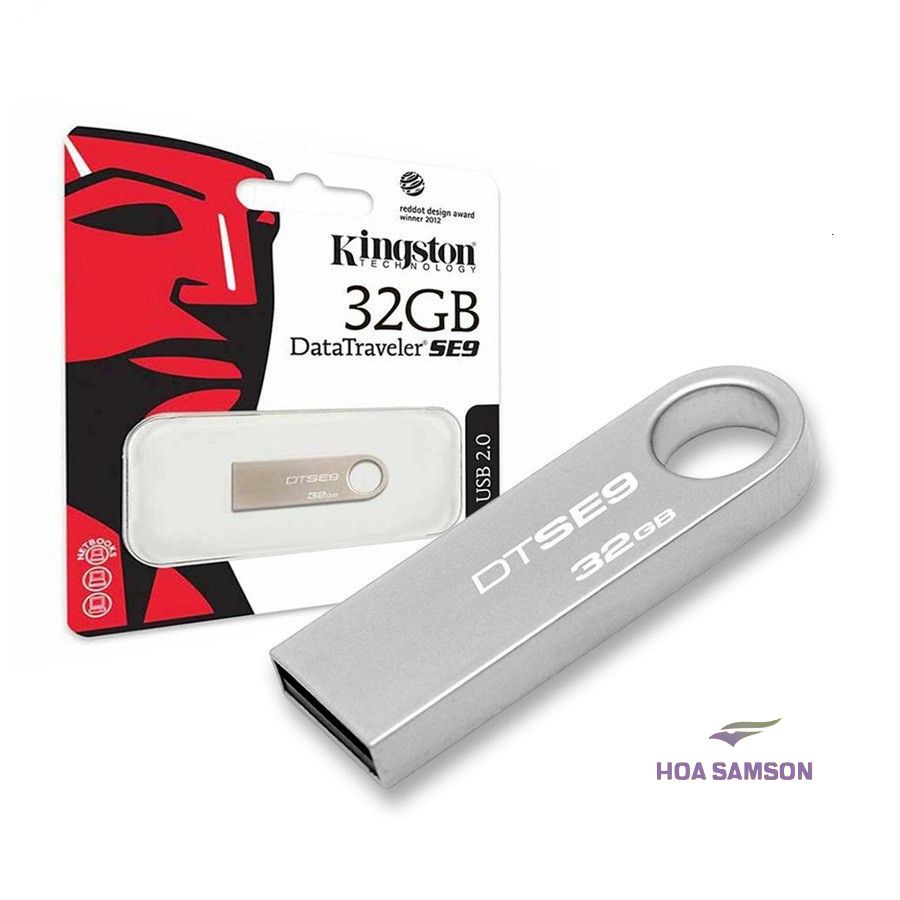 USB Kingston SE9 2.0 64Gb/32Gb/16Gb/8Gb/4Gb/2Gb Thiết Kế Nhỏ Gọn, Vỏ Kim Loại, Chống Nước - Bh 24 tháng