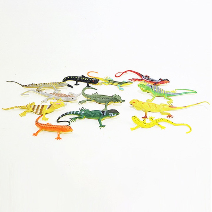 Set 12 Mô Hình Động Vật Bò Sát Bằng Nhựa PVC Trang Trí Nhà Cửa