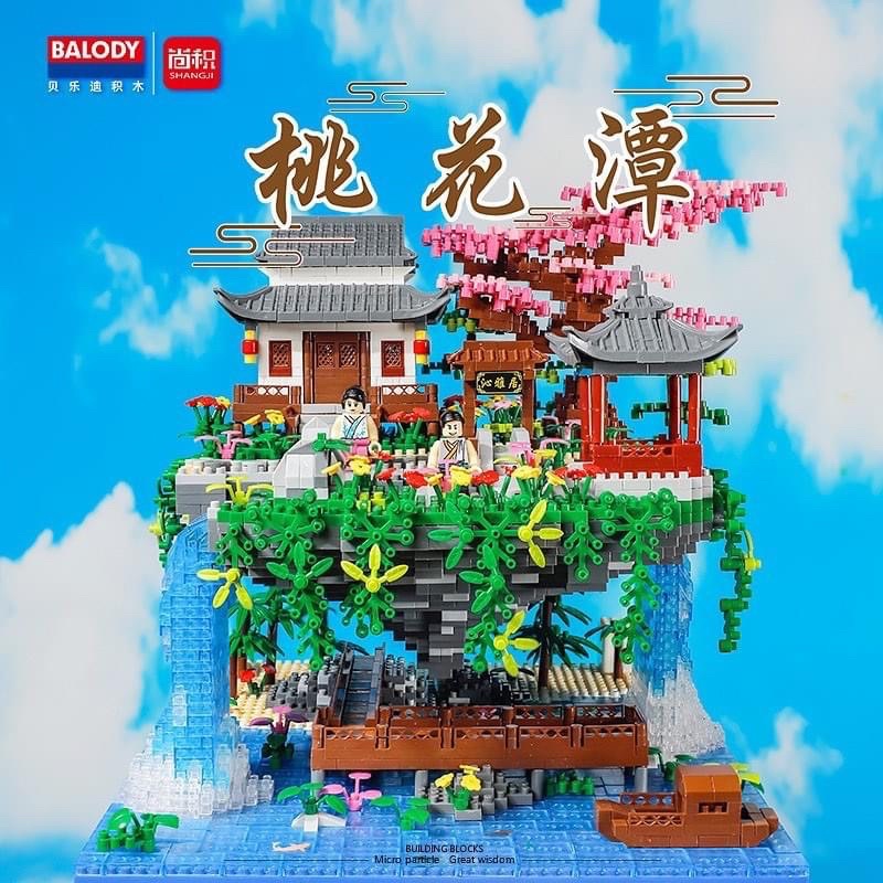 Đồ chơi mô hình xếp hình lắp ráp kiến trúc Hồ Hoa Anh Đào Non Lego Nanoblocks