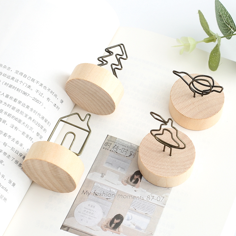 Kẹp giấy ghi chú bằng gỗ thiết kế đơn giản sáng tạo