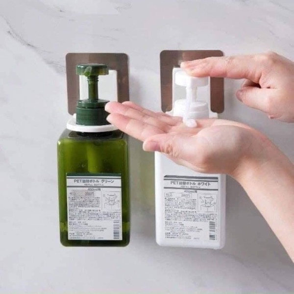 Móc Dán Tường Treo Chai Dầu Gội Đầu, Sữa Tắm, Nước Rửa Tay đa năng siêu chịu lực