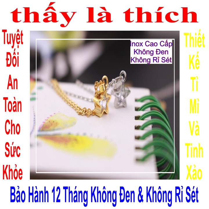 Dây chuyền vàng em bé mặt ngôi sao đính đá Zircon cute - An toàn cho trẻ - Cam kết 1 đổi 1 nếu hoen , gỉ sét