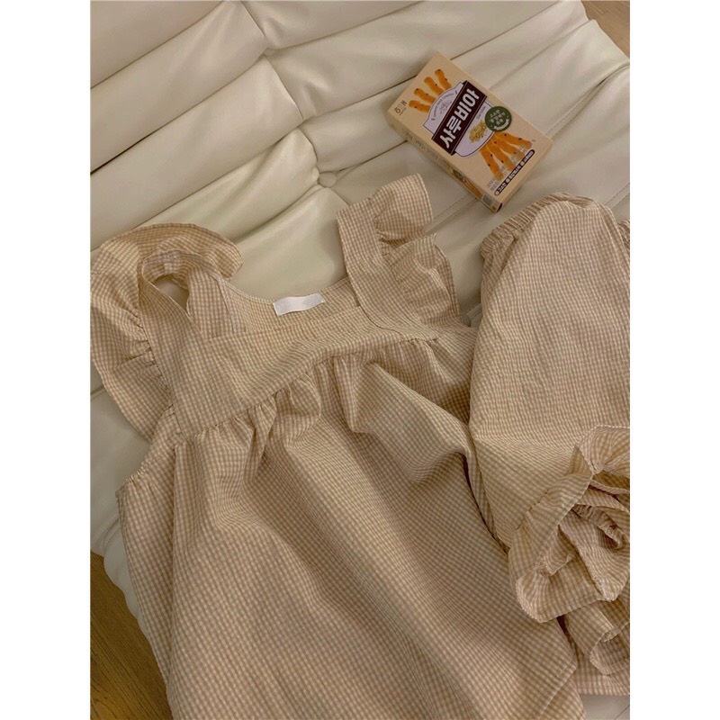 Bộ ngủ Baby kẻ xốp xinh xắn B128