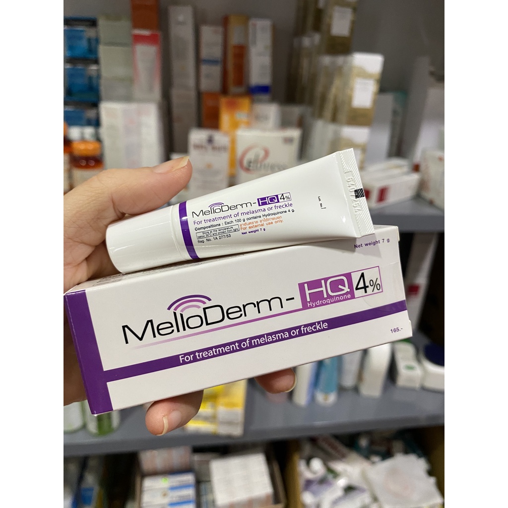 [SẴN- CHÍNH HÃNG] MelloDerm - hydroquinone HQ 4% và 2% - Kem giảm nám, tàn nhang, đồi mồi, thâm do mụn để lại
