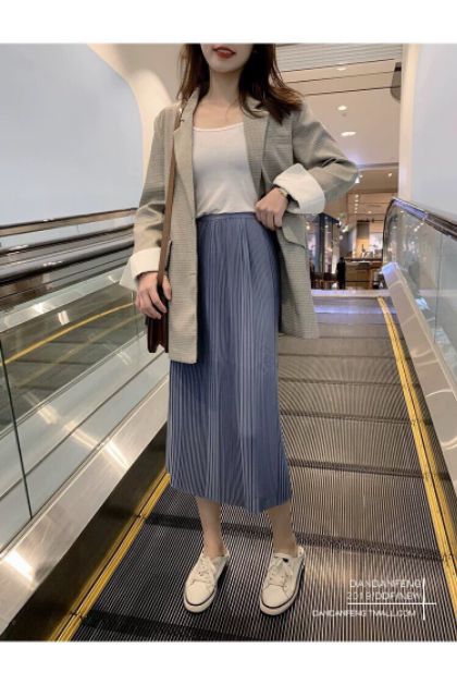 Chân váy dập li hàng Quảng Châu