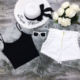 Sét áo 2 dây quần short lưng cao