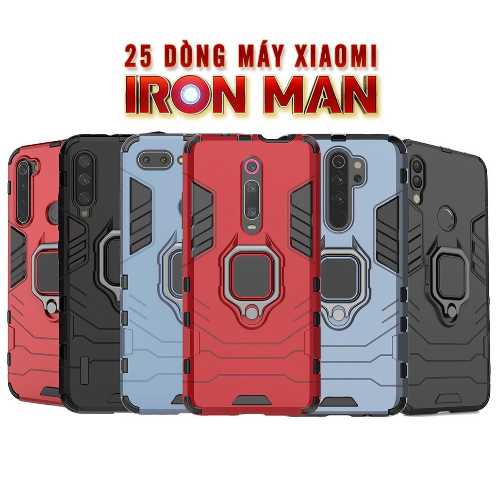 FREESHIP ĐƠN 99K_Ốp lưng Chống sốc iRon Man iring Cho tất cả dòng máy Xiaomi