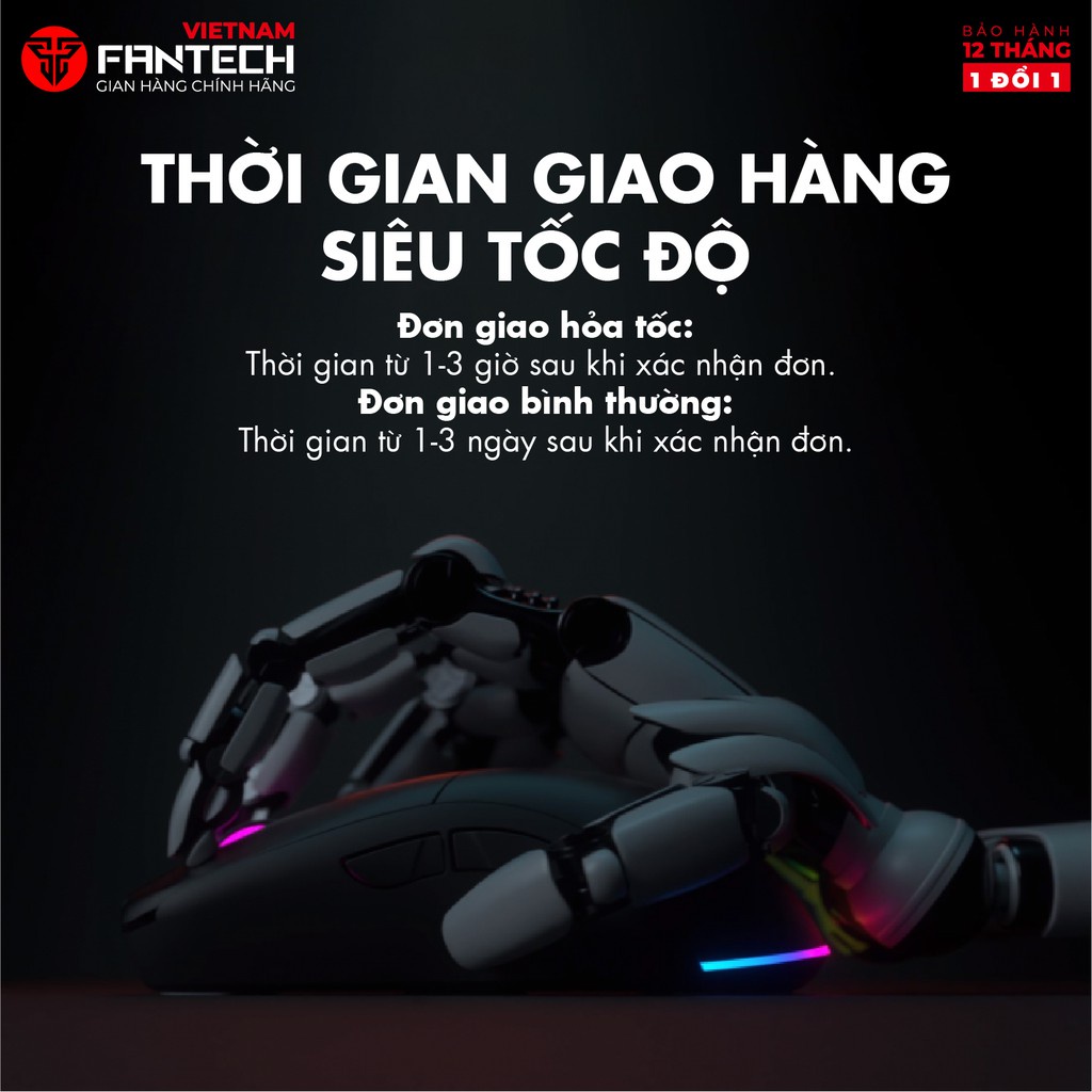 Chuột Gaming Cao Cấp FANTECH UX3 HELIOS 16000DPI Switch Huanno 6 Phím Macro Phần Mềm Tùy Chỉnh Riêng LED RGB
