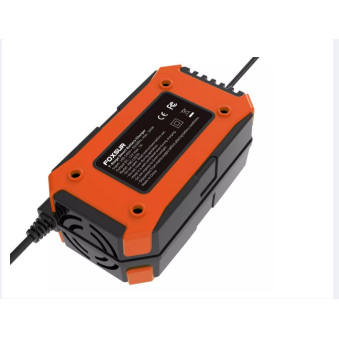 Máy sạc bình ắc quy 12V 7A 6AH-120AH chính hãng FOXSUR hỗ trợ sạc nhanh có chức năng khử sunfat thông minh tự ngắt khi đ