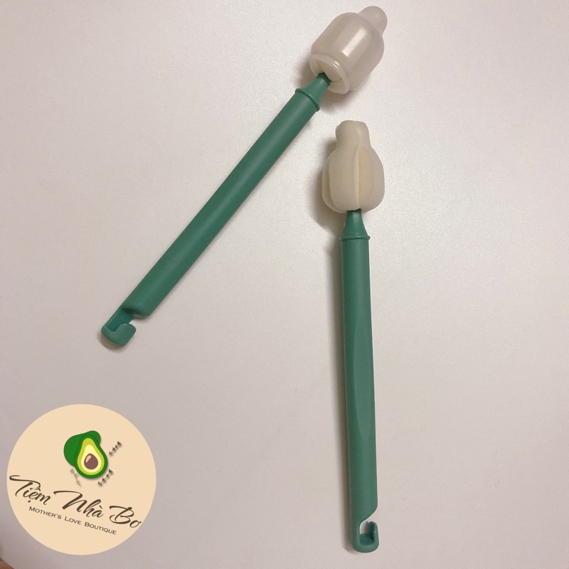 Cọ rửa bình sữa núm Hibee Hàn Quốc có nắp cho bé