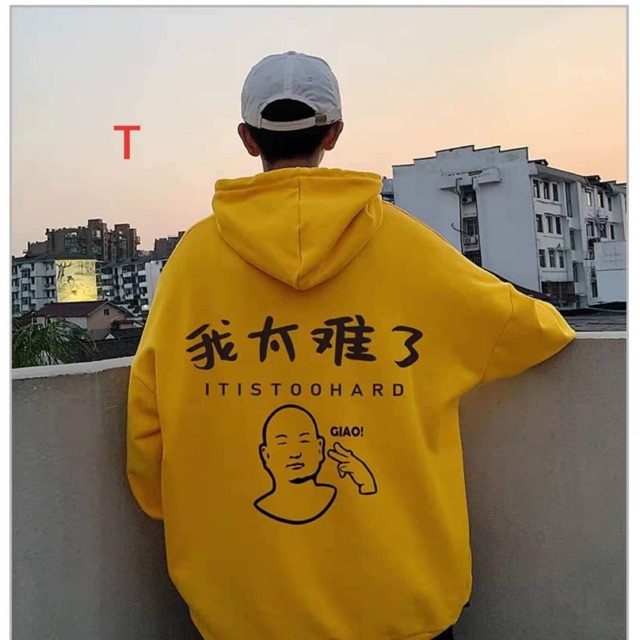 Áo hoodie Giao chữ tàu in lưng DTR0919