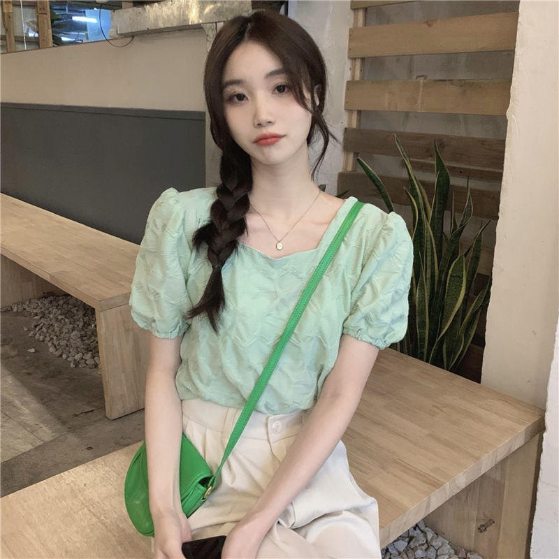 Áo Sơ Mi Ngắn Tay Cổ Vuông Thời Trang Mùa Hè 51614
