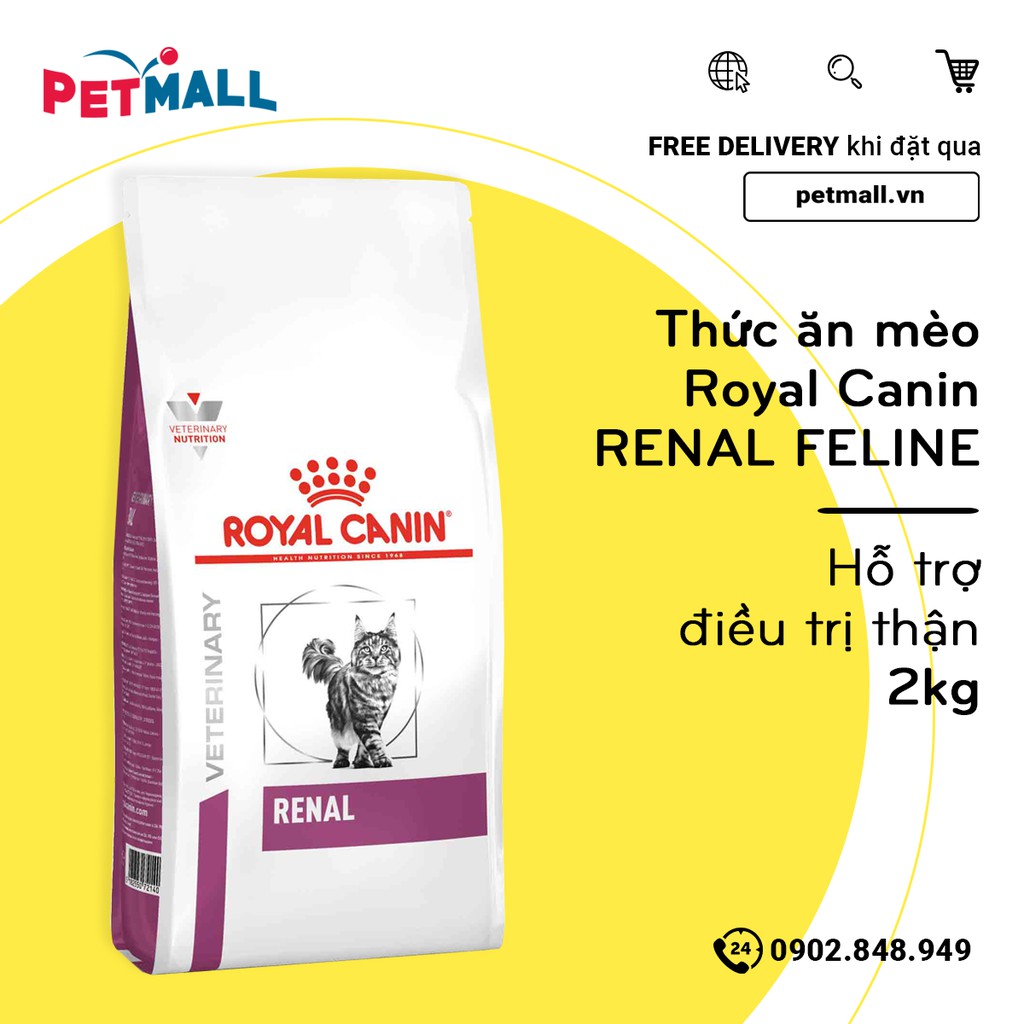 Thức ăn mèo Royal Canin RENAL FELINE 2kg - Hỗ trợ thận ở mèo