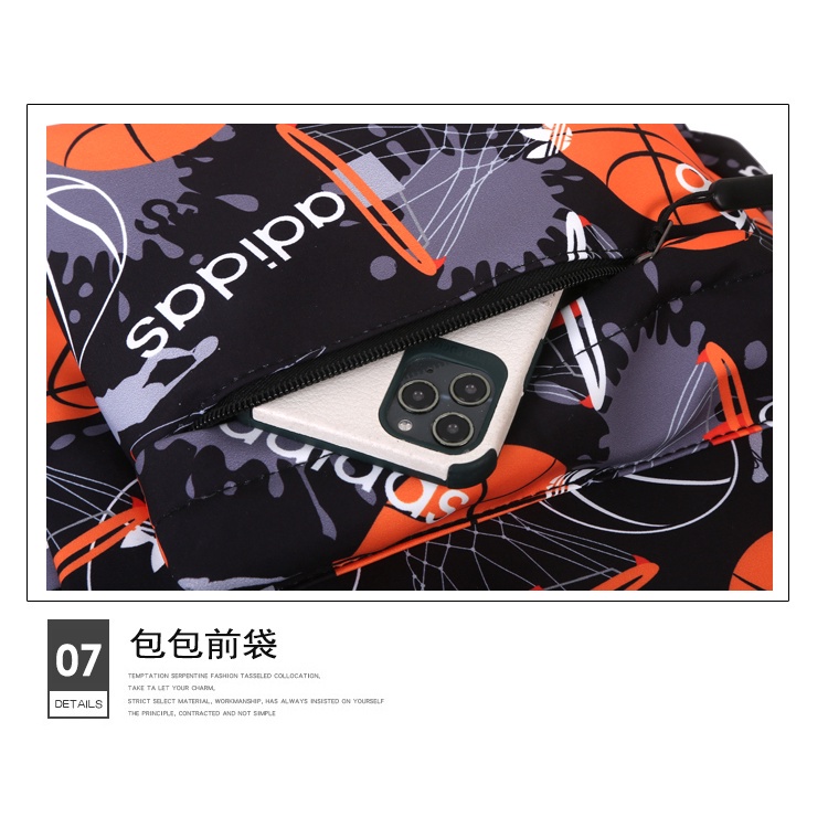 Adidax Ba Lô Đi Học / Tập Thể Thao Họa Tiết graffiti Đơn Giản Phong Cách Hàn Quốc Dành Cho Nam Và Nữ