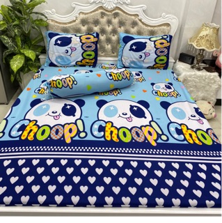 Bộ Drap Thun Hàn Quốc mát lạnh 4 món Hoạt Hình cho bé