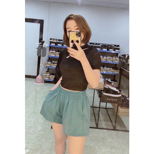 [ Ảnh thật ]Quần short tacta nữ, ông rộng, cáp chun dễ mặc phù hợp nhiều cân nặng QS02