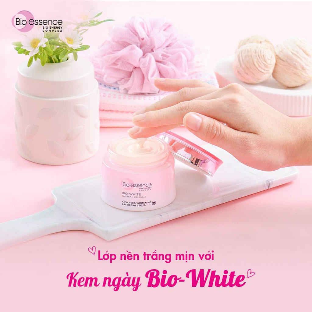 Combo dưỡng da sáng mịn Bio-Essence Bio-White Kem dưỡng ngày và đêm (50gr x2)