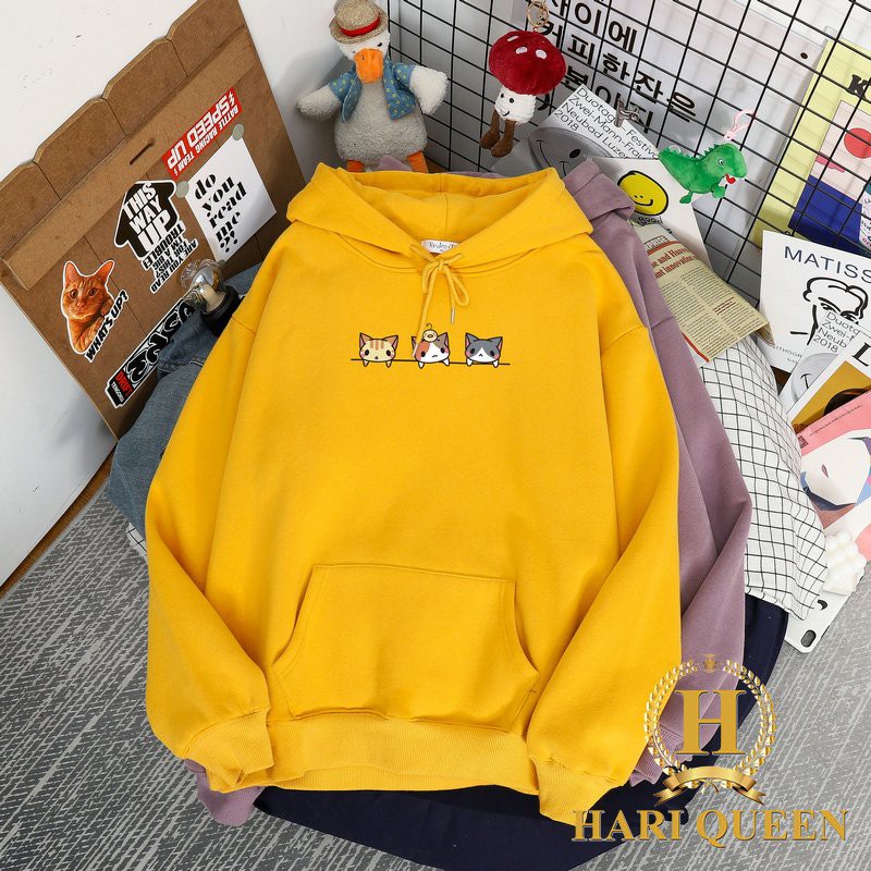 Áo hoodie 3 mèo treo dây HDA1020