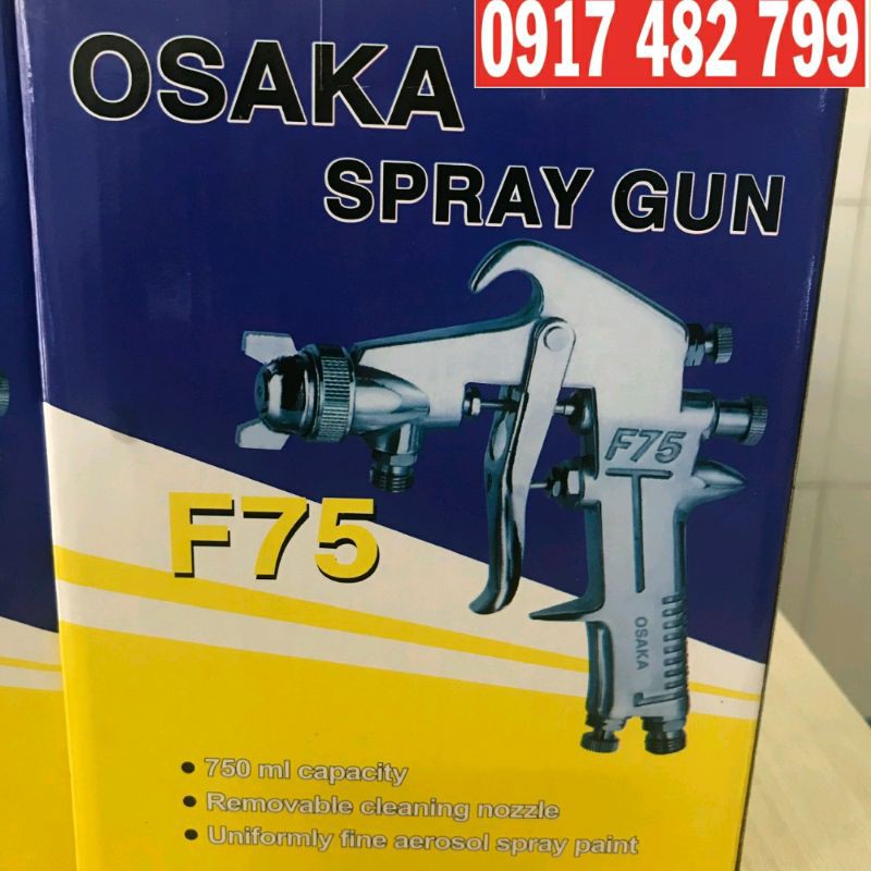 SÚNG PHUN SƠN DẦU SƠN PU F75 OSAKA BÌNH DƯỚI 750ml
