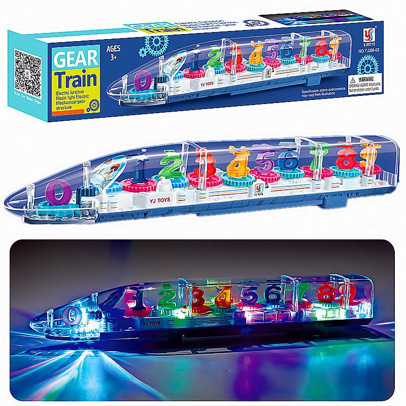 newest Electric Transparent Gear Led Light Music Car Model Kids Educational Toy kid boy Gift