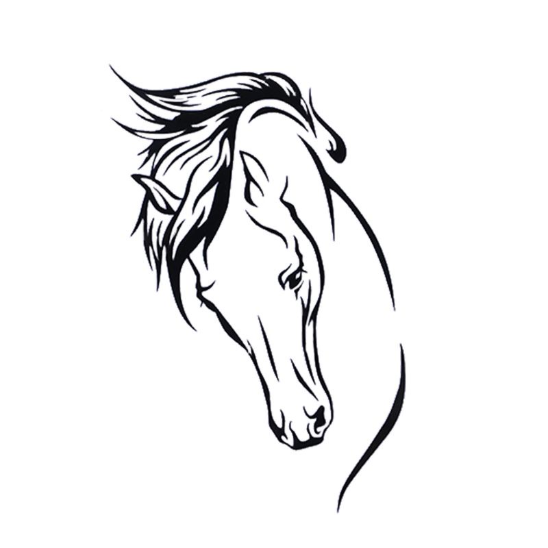 Nhãn Dán Vinyl Hình Đầu Ngựa 10.4cm * 17cm Trang Trí Xe Hơi