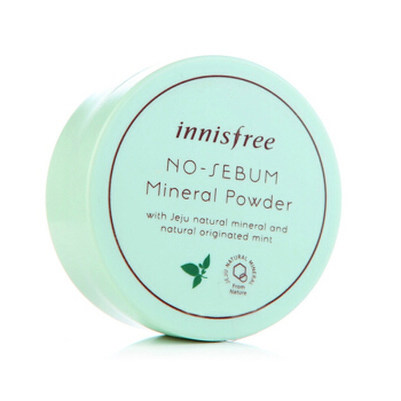 Phấn phủ kiềm dầu Innisfree 5g tinh chất bạc hà hỗ trợ kiểm soát bã nhờn
