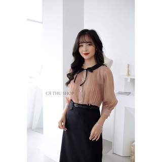 Sơ mi dập ly cổ sen