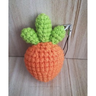 Móc khoá củ cà rốt ú nu handmade bằng len