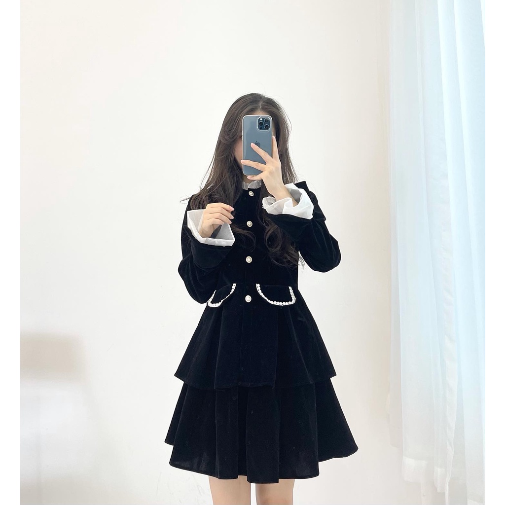 (FREESHIP) set váy nhung đen miho.house | BigBuy360 - bigbuy360.vn