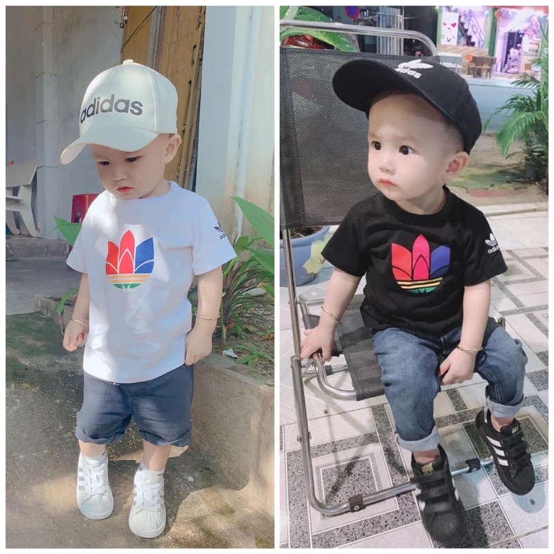 Áo phông Adidas Logo thêu nổi trước ngực cho bé
