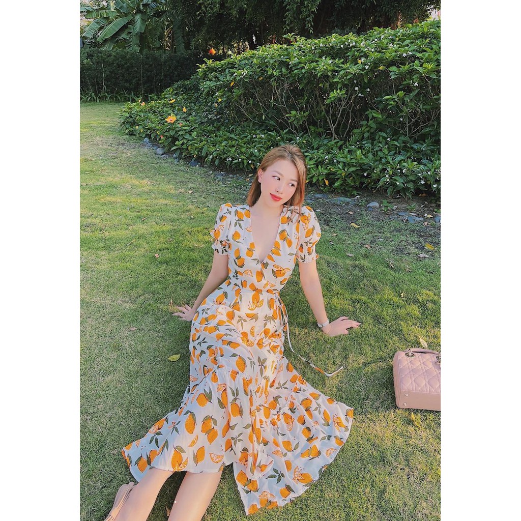 Đầm maxi tay ngắn họa tiết siêu cute - Adela Dress | BigBuy360 - bigbuy360.vn