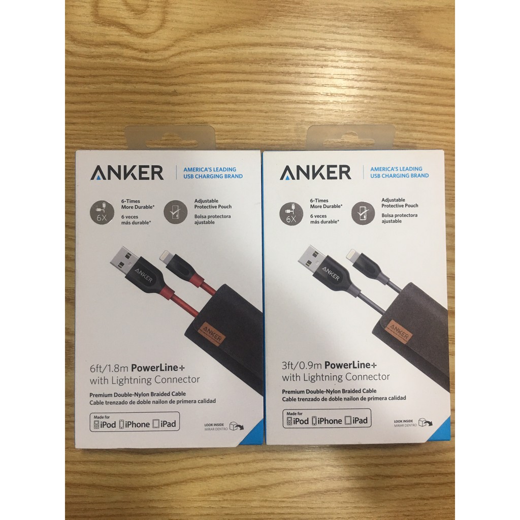 Dây Cáp Sạc Lightning Cho iPhone Anker PowerLine+ 0.9m (Kèm Bao Da) .