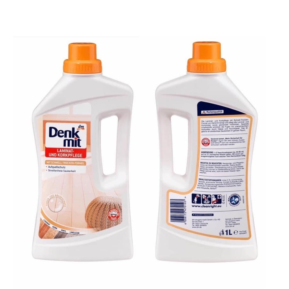 Nước lau sàn gỗ Denkmit Parkettpflege 1L (mẫu mới 2022) - nội địa Đức