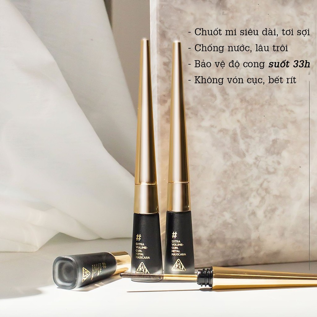 MASCARA KIM LOẠI GIỮ MI CONG VÀ DÀI TRONG 33 GIỜ NEOGEN DERMALOGY EXTRA VOLUME CURL METAL MAXICARA 01 BLACK 4ML