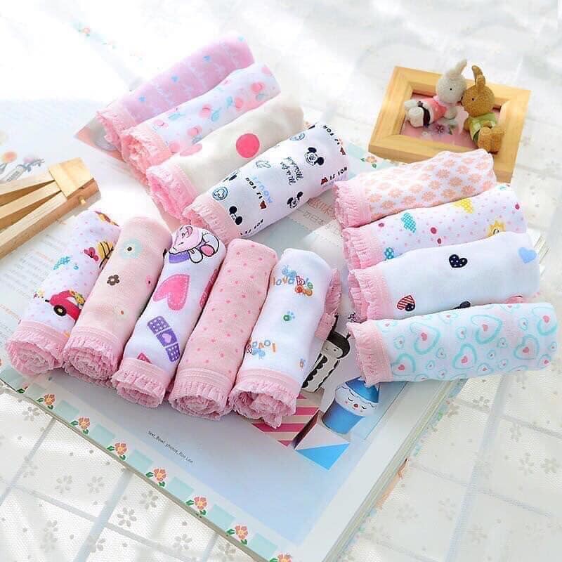 Combo 4 quần lót Cotton siêu xinh cho bé gái quần chip cho bé