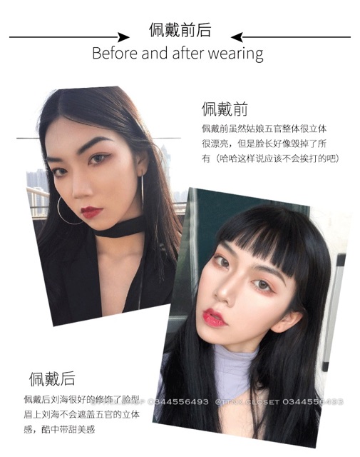 TÓC KẸP MÁI NGỐ ĐỦ MÀU ⚡FREESHIP⚡ Tóc tơ giống tóc thật 99.99%