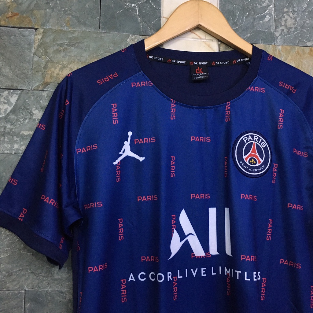 Bộ quần áo đá banh PSG Jordan training 2 xanh tím FLG 2022