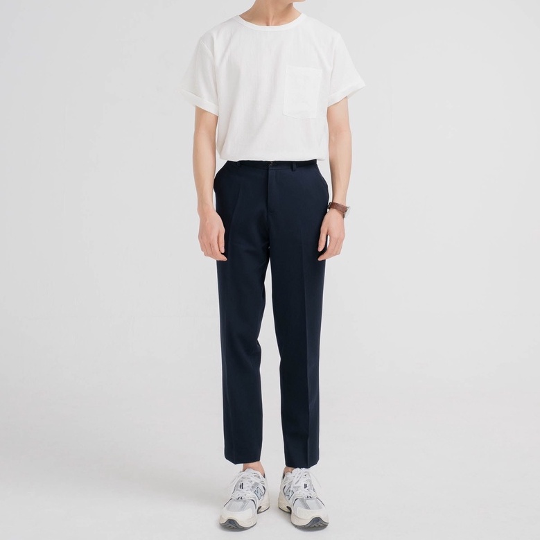 Áo phông Nam tay ngắn có túi ngực SSSTUTTER cổ tròn ngắn tay Vải Linen siêu thoáng mát 5 màu Linen Tee