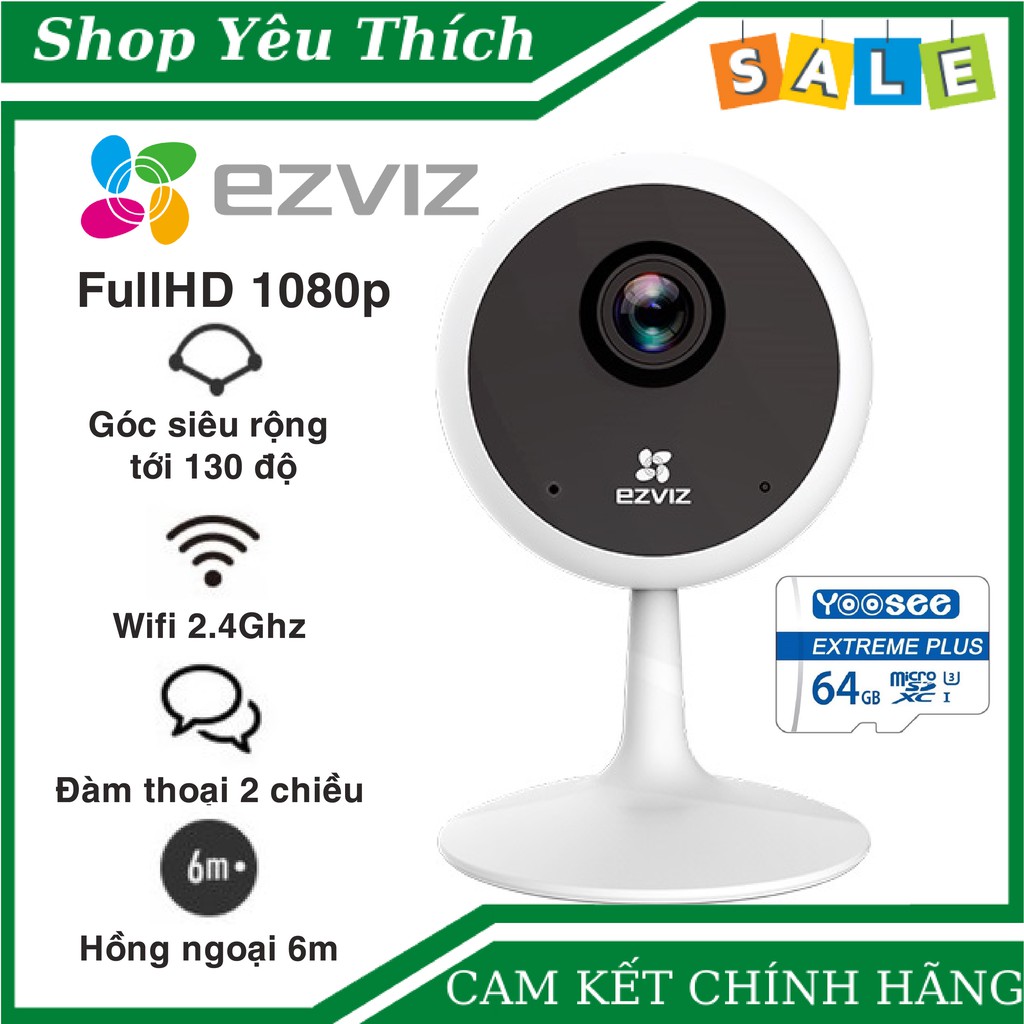 Camera Wifi Ezviz C1C 1080P 2MP (CS-C1C 1080P) Chính Hãng - Đế Nam Châm Lắp Đặt Siêu Tiện Dụng