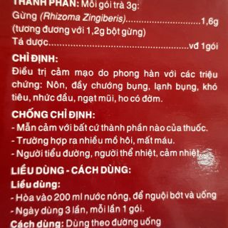 Trà gừng (gói cốm pha)