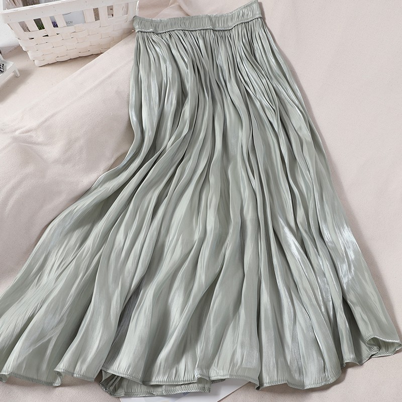 Chân váy satin màu bóng ngọc trai xòe, siêu nhẹ nhàng organza ( Có sẵn) | BigBuy360 - bigbuy360.vn