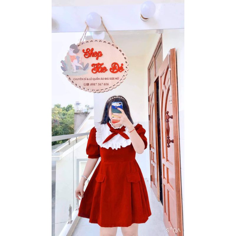 đầm nhung cổ bèo | BigBuy360 - bigbuy360.vn