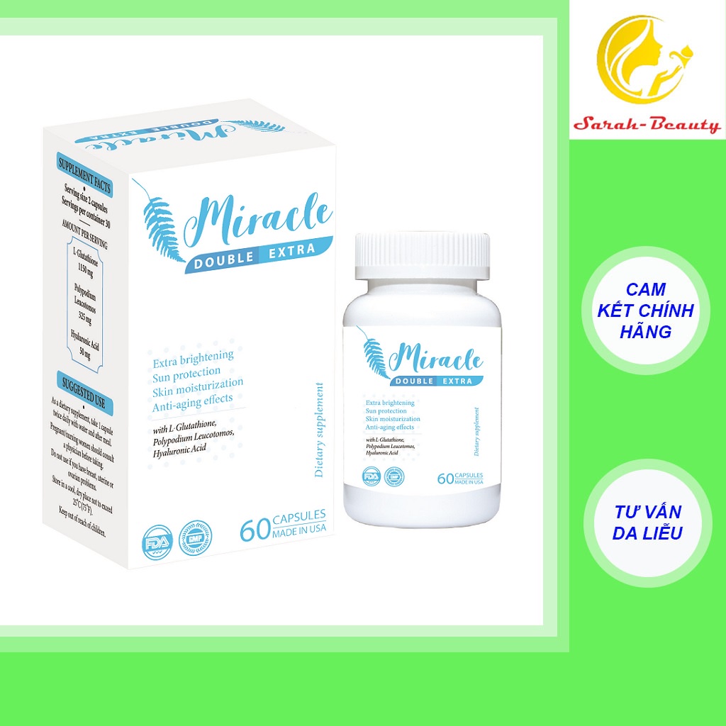 Viên Uống Miracle Double Extra Chống Nắng, Trắng Da, Giảm Thâm Nám Da