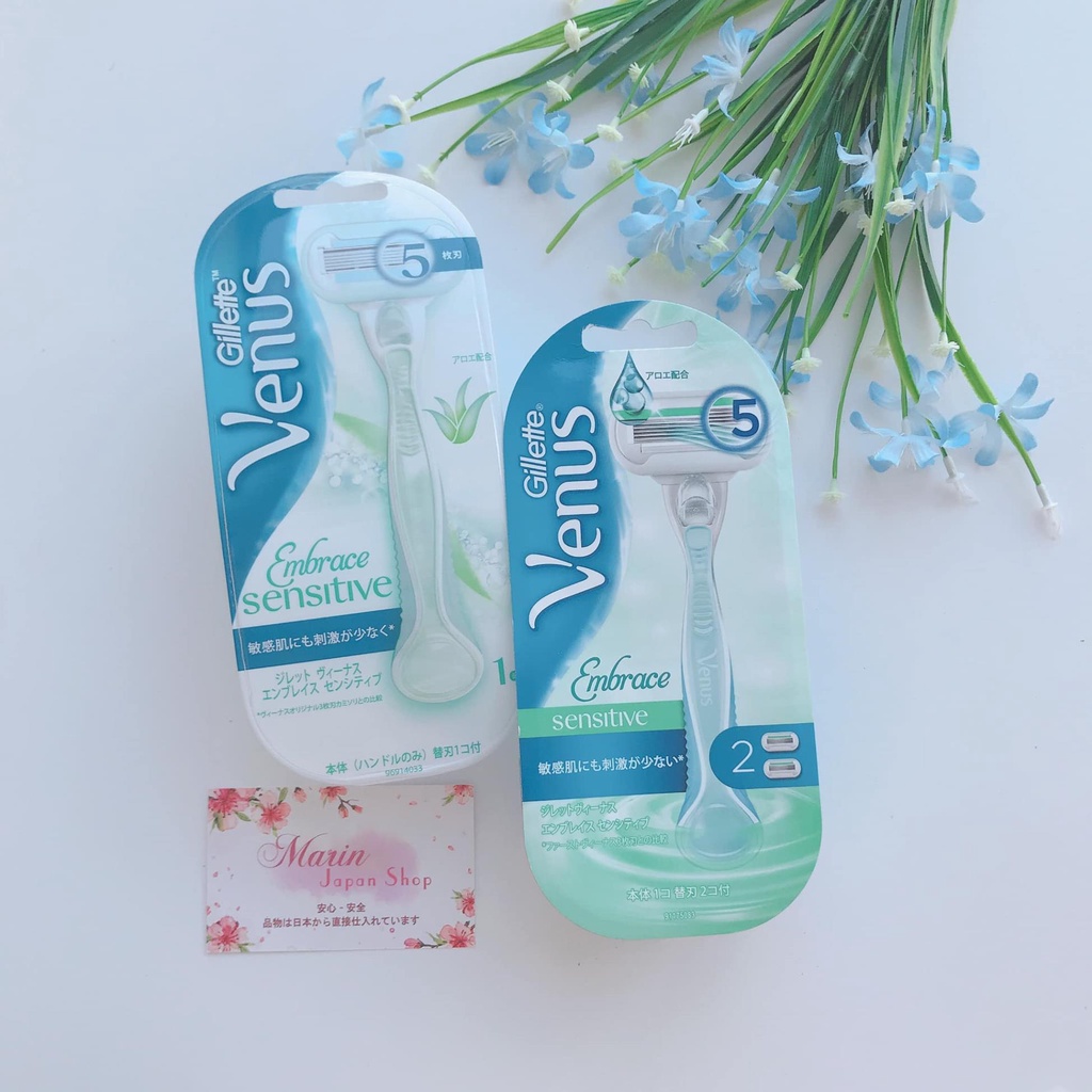 Dao cạo lông body Gillette Venus Swirl 5 lưỡi màu xanh lá cao cấp nội địa Nhật Bản