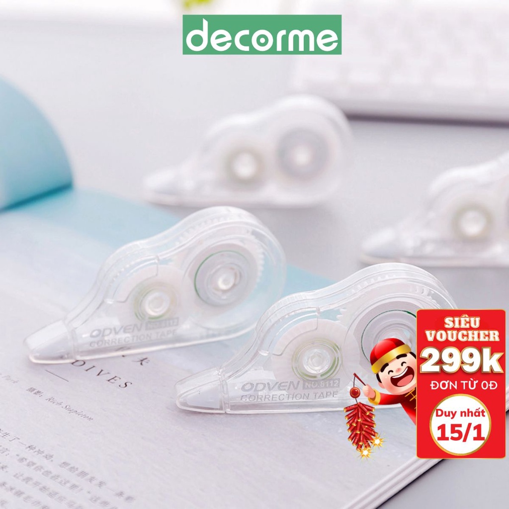 [Mã 254LIFESALE giảm 100% đơn 50K] Bút xóa kéo, Băng xóa giấy phong cách tối giản ODVEN DecorMe